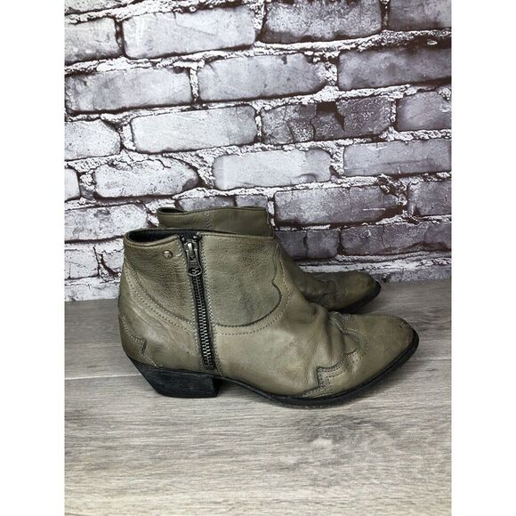 Baske California Green Western Zip Pointed Toe Heel Boots Women Sz 7.5M US/38EU - Picture 3 of 16